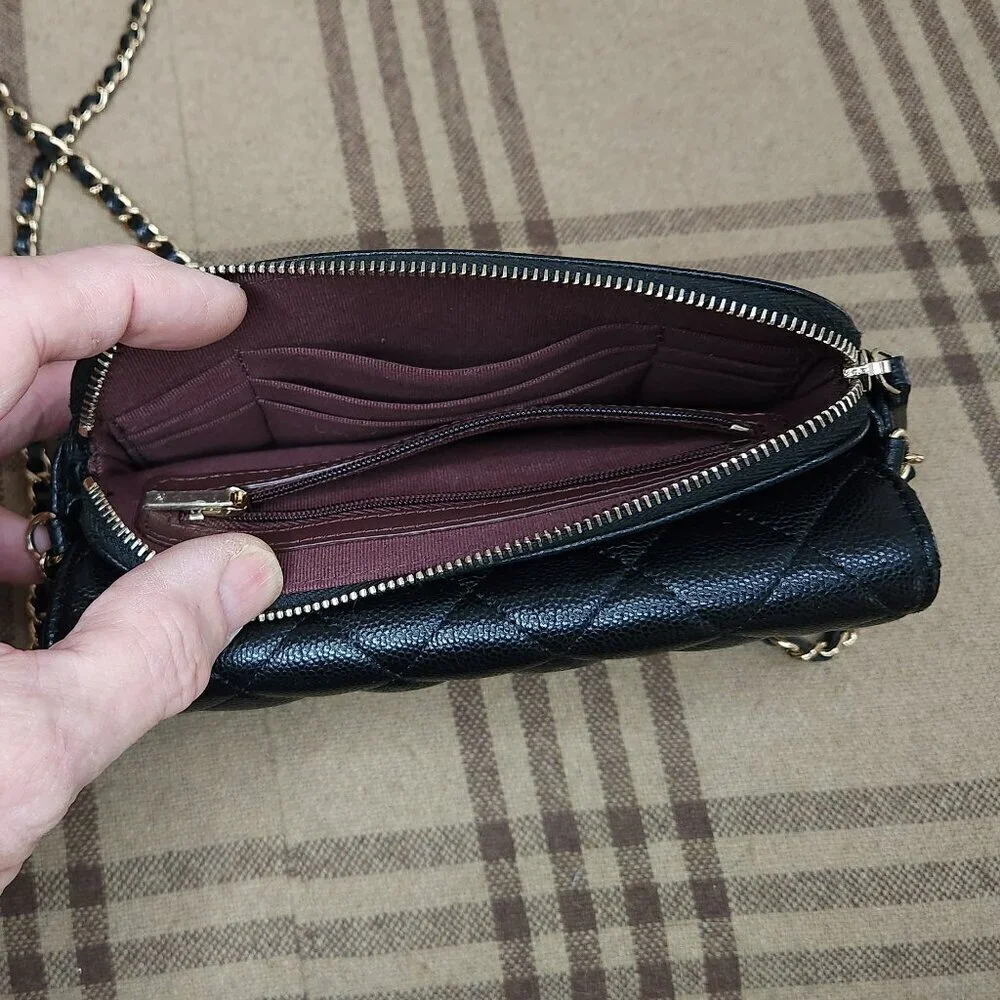 Chanel Black Wallet on Chain Leather Crossbody Bag, Authentic